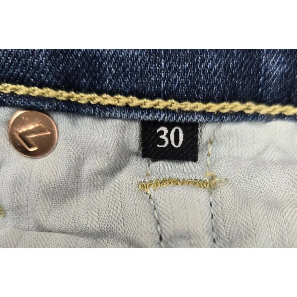 7 For All Mankind‎ Jeans Women's 30 High Waist Ankle Skinny Med Wash Distressed